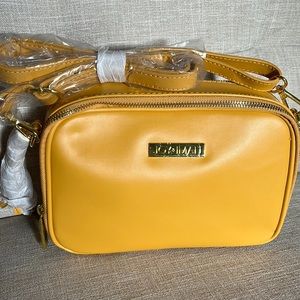 Joy & Iman. Yellow crossbody. RFID. Leather